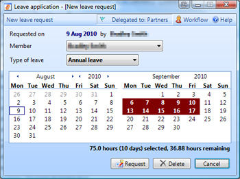 Leave application activity